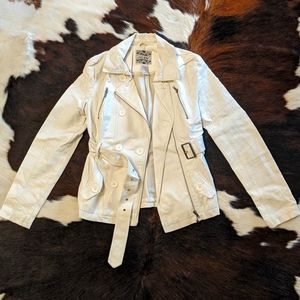 White faux leather jacket